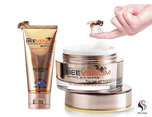 BEE VENOM NEW ZEALAND PERFECT SET - SLEEPING MASK REJUVENATING SKIN WITHOUT BOTOX 40 g + Anti-Wrinkle FACIAL Cream 28 g By Miss Siam