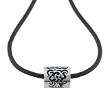 Rubber Cord Stainless Steel Tribal Necklace 18 Inch