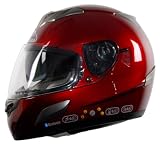 Vega V-Tune Candy Red Medium Bluetooth Full Face Helmet