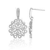 10k White Gold Vintage Diamond Earrings (0.20 cttw, G-H color, I2 Clarity)