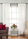 White Rod Pocket Velvet Curtain / Drape / Panel - 84" - Piece