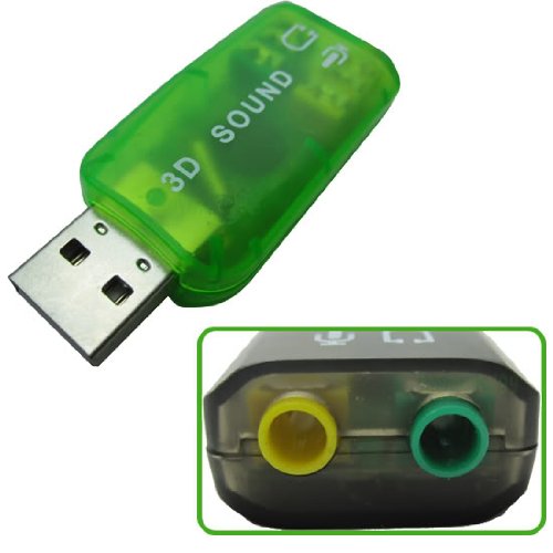 USB 2.0 External 5.1 Channel 3D Sound Card Adapter for PC Notebook Laptop