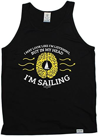 OB Premium - May Look Like Not Listening - In My Head I'm Sailing (S - BLACK) VEST TOP