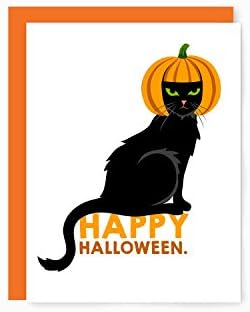Pumpkin Cat Halloween Card - Funny Greeting Card