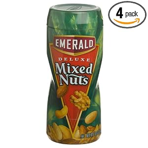 Emerald Nuts Deluxe Mixed Nuts, 10-Ounce Canisters (Pack of 4) by Emerald