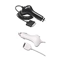 PCMicroStore Sandisk Sansa MP3 E200 Series, E200r Rhapsody, Sansa View, Sansa Connect, C250 and C240 - Premium 12v Car Cigarette Lighter Charger - 2 Color Options