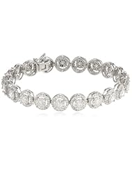 14k White Gold Cluster Diamond Bracelet (4-5/6 cttw, H-I, I1-I2), 7.25"