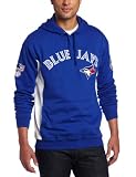 MLB Men's Toronto Blue Jays Captain Hooded Fleece Pullover (Deep Royal/White, Medium)