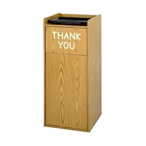 Hot Sale Safco TRAY Top Wood Receptacle, 19.25 Inches Width x 44 Inches Height, Medium Oak(9729MO)