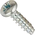 Steel Thread Rolling Screw for Plastic, Zinc Plated, Pan Head, Phillips Drive, #2-28 Thread Size, 5/16" Length (Pack of 100)