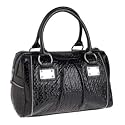 Red Herring-Black 'Jude' embossed zip bowling bag
