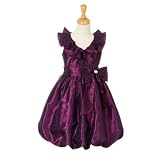 Cinderella Couture Michelle - 112-Taffeta ruffle bubble dress with bow and A-quality rhinestone flower broach