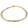 Sterling Silver Tri Color Seven Strand Foxtail Bracelet
