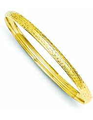 Genuine 14K Yellow Gold 3/16 Diamond-Cut Fancy Hinged Bangle Bracelet 4 Grams Of Gold 100% Satisfaction Guaranteed.