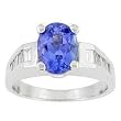 14K White Gold Tanzanite and Diamond Ring