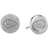 Team Titanium Kansas City Chiefs Steel Button Logo Earrings