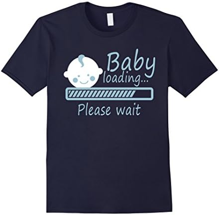 Men's Baby Loading Please Wait T-Shirt - Funny Pregnancy Shirts Medium Navy