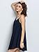 ROMWE Women's Summer Spaghetti Strap Sundress Sleeveless Beach Slip Dress Navy L