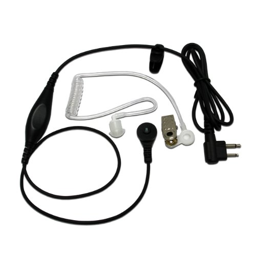 Maximal Power RHF MOT P01 Single Wire Surveillance Earpiece with Waterproof PTT Microphone for Motorola 2 Way Radio 2 Pin Plug Models