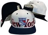 New York Rangers White/Navy Two Tone Plastic Snapback Adjustable Plastic Snap Back Hat / Cap