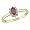 10K Yellow Gold .05 ctw Diamond (I-J, I2-I3) and Oval Ruby Ring