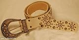 Leatherock Off White Gold Studded Belt