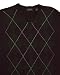 Arrow Men's Long Sleeve Fine Gauge Knit V-Neck Sweater, Dark Purple & Grey Argyle - Small