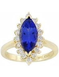 14K Yellow Gold Tanzanite and Diamond Ring -- LIFETIME WARRANTY