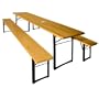 Table et 2 bancs pliants 180 cm brasserie avec trou 5cm pour parasol