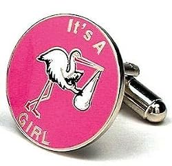 It's a Girl Cufflinks - Pregnancy Themed Formal Wear - Cufflinks