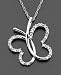 14k White Gold Diamond Accent Butterfly Pendant