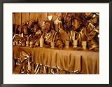 Wooden Carving of Christ and Disciples at the Last Supper, Baguio, Benguet, Philippines Framed Photographic Poster Print by John Pennock, 30x24