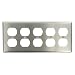 Leviton 84055-40 5-Gang Duplex Device Receptacle Wallplate, Device Mount, Stainless Steel