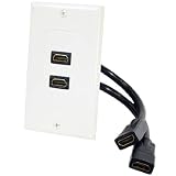Pyle Home PHDK9 2 Port HDMI Wallplate with Back Built-in Flexible Cable for Easy Installation
