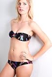 Insight - Women's Feather Rainbow Bikini (Black Glitter)