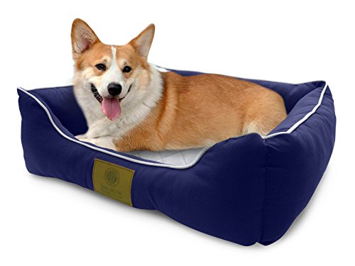 American Kennel Club Self-Heating Solid Pet Bed Size 22x18x8" , Navy