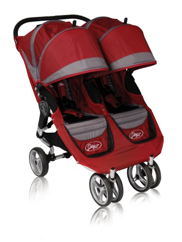 Baby Jogger City Mini Double Stroller - Crimson/Gray
