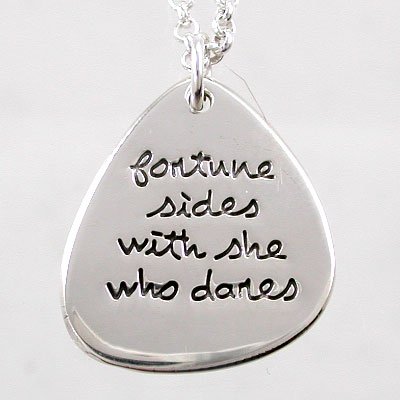 Fortune Sides With She Who Dares Pendant in Sterling Silver on an 18 Chain, #8907