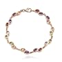 18k Yellow Gold Plated Sterling Silver Multi-Gemstone Bracelet, 7.25"