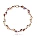 18k Yellow Gold Plated Sterling Silver Multi-Gemstone Bracelet, 7.25"