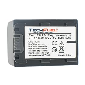 Sony HDR-XR200V Camcorder Battery - Premium TechFuel® NP-FH70 Extended Capacity Battery