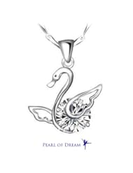 The Elegance of Swan White Gold Plated 925 Sterling Silver Pendant Necklace