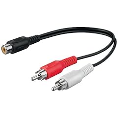 0.2m 1x Cinch Kupplung auf 2x Cinch Stecker - geschirmt