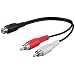 0.2m 1x Cinch Kupplung auf 2x Cinch Stecker - geschirmt