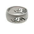 316L stainless steel ring with matte polish and laser cut design - Width: 8mm (Sizes 6-12)
