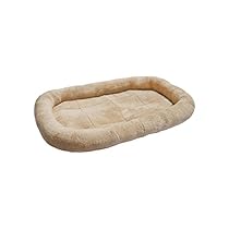 ALEKO&reg; PB48S 50X36 Inch Padded Bolster Pet Bed Plush Cushion Mat for Dogs and Cats, Beige Color
