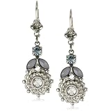 Sorrelli Pewter Crystal Floral Dangle Silver-Tone E