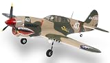 2.4G Extreme Detail 5-Channel AirField RC P-40 WarHawk 1400MM Radio Control Warbird Plane w/ Brushless Motor/ESC/Lipo 100% RTF *Super Scale* EPO Foam Plane + Electric Retract (Tiger) - COLOR MAY BE GREEn/BROWN OR CAMO SENT AT RANDOM