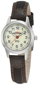 Timex Women's T41181 Expedition Metal Field Brown Leather and Nylon Strap Watch