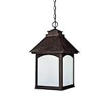 Capital Lighting 9057RI-GD Outdoor Fixture with Frosted Seeded Glass Shades, Rustic Iron Finish by C